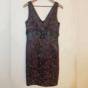 Nwt Karen Kane Floral Mini Dress Women’s Size 4 Sleeveless Satin Belted
